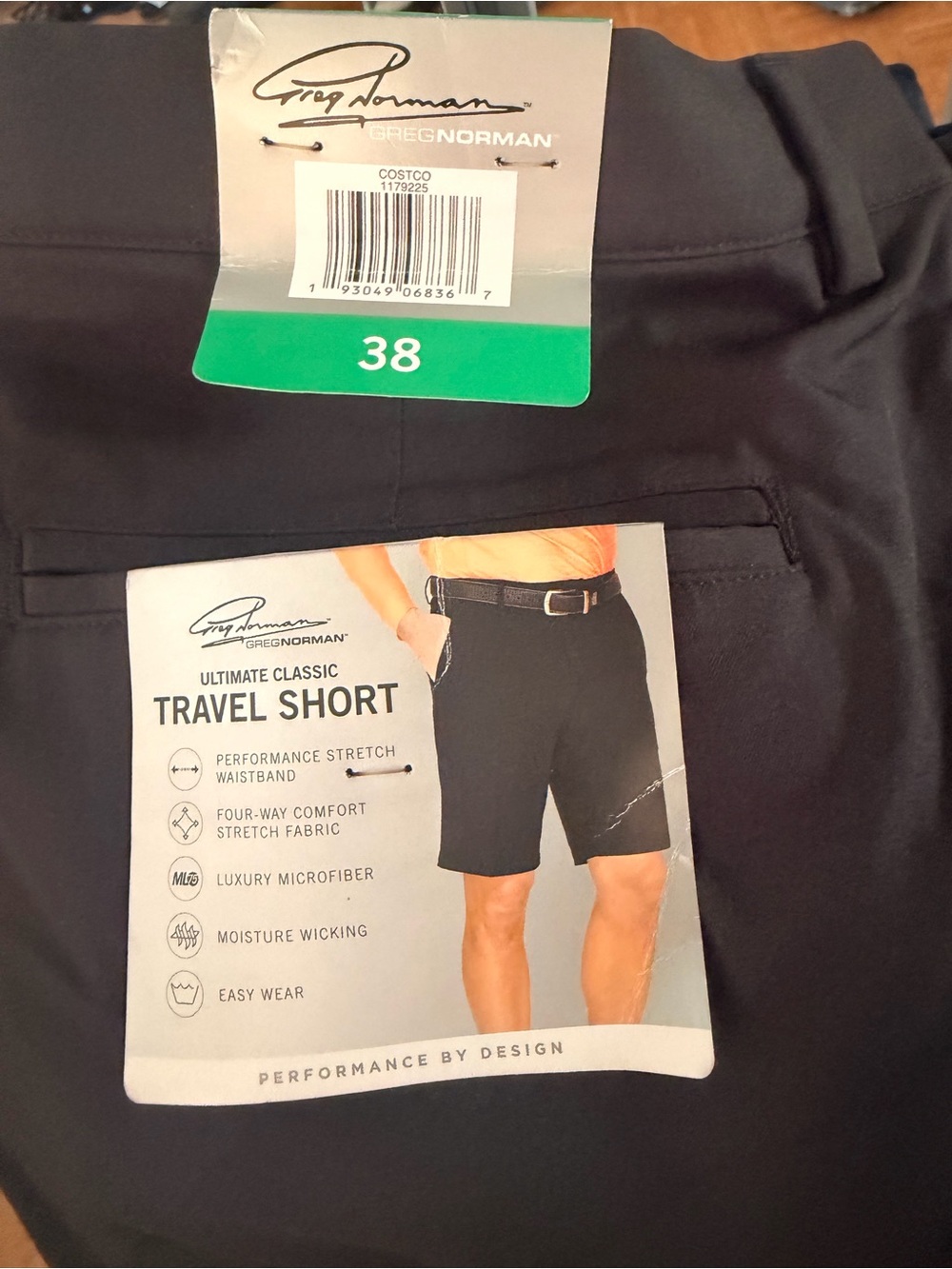 Greg Norman Collection Black Men’s Athletic Travel Shorts